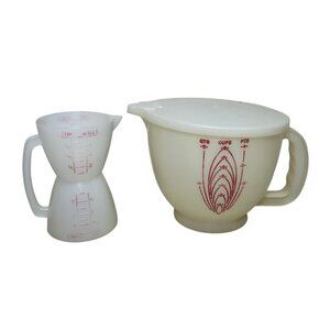Vintage Tupperware Mix n store batter bowl double sided measuring cup